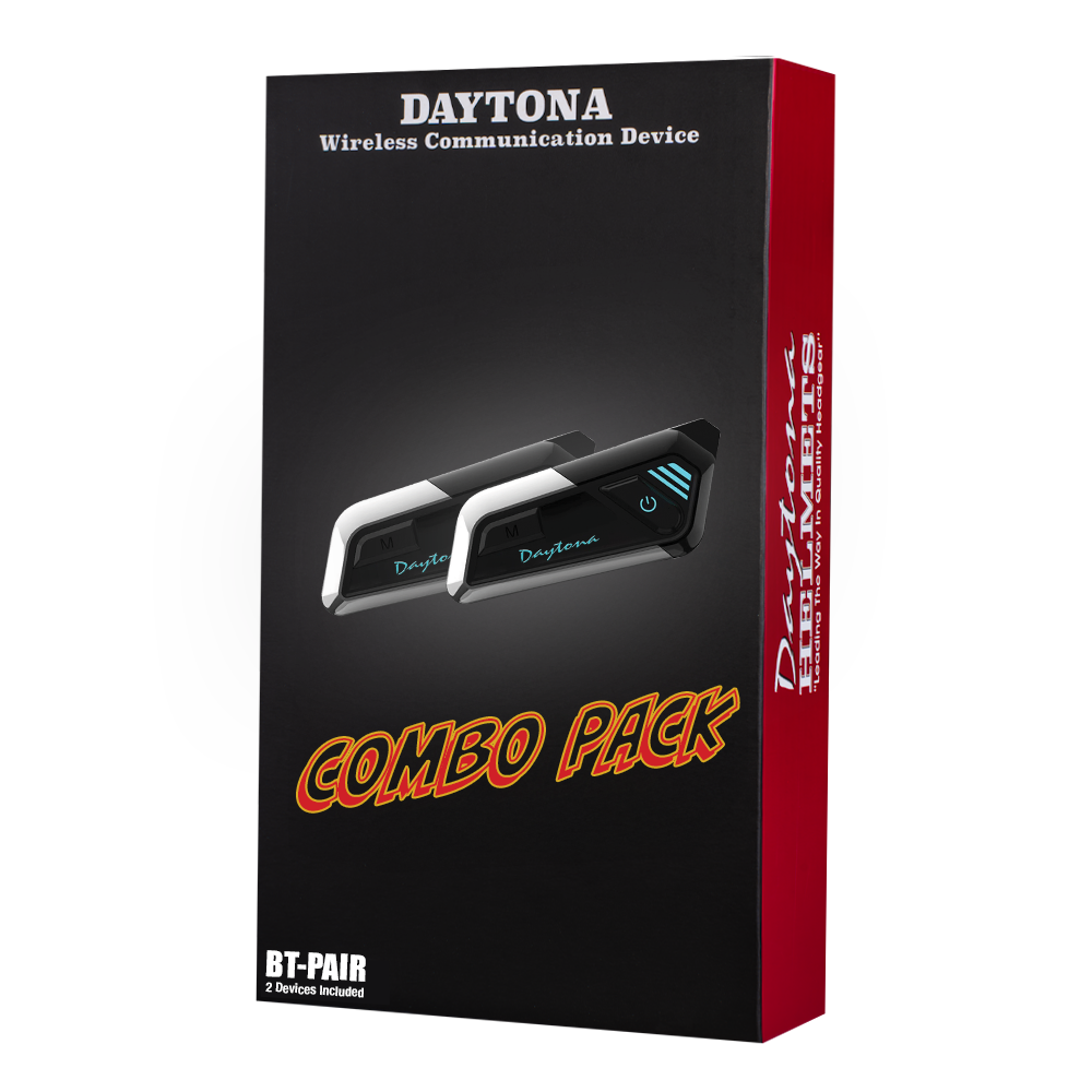 Daytona Helmets Motorcycle Bluetooth Headset - Motorcycle Communication System For All Types of Helmets - PAIR