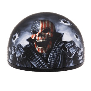 DOT Approved Daytona Motorcycle Half Face Helmet - Skull Cap Graphics for Men & Women, Scooters, ATVs, UTVs & Choppers - W/ Come Get 'Em