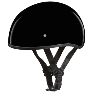 DOT Approved Daytona Skull Cap Half Shell Motorcycle Helmet - Beanie Style for Motorcycles, Cruisers, Scooters, and Mopeds W/O Visor- Hi-Gloss Black