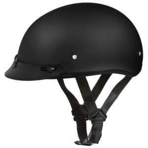 DOT Approved Daytona Skull Cap Half Shell Motorcycle Helmet - Beanie Style for Motorcycles, Cruisers, Scooters, and Mopeds - Dull Black
