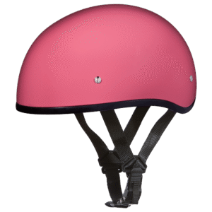 DOT Approved Daytona Skull Cap Half Shell Motorcycle Helmet - Beanie Style for Motorcycles, Cruisers, Scooters, and Mopeds W/O Visor- Hi-Gloss Pink