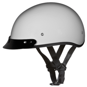 DOT Approved Daytona Skull Cap Half Shell Motorcycle Helmet - Beanie Style for Motorcycles, Cruisers, Scooters, and Mopeds - Pearl White