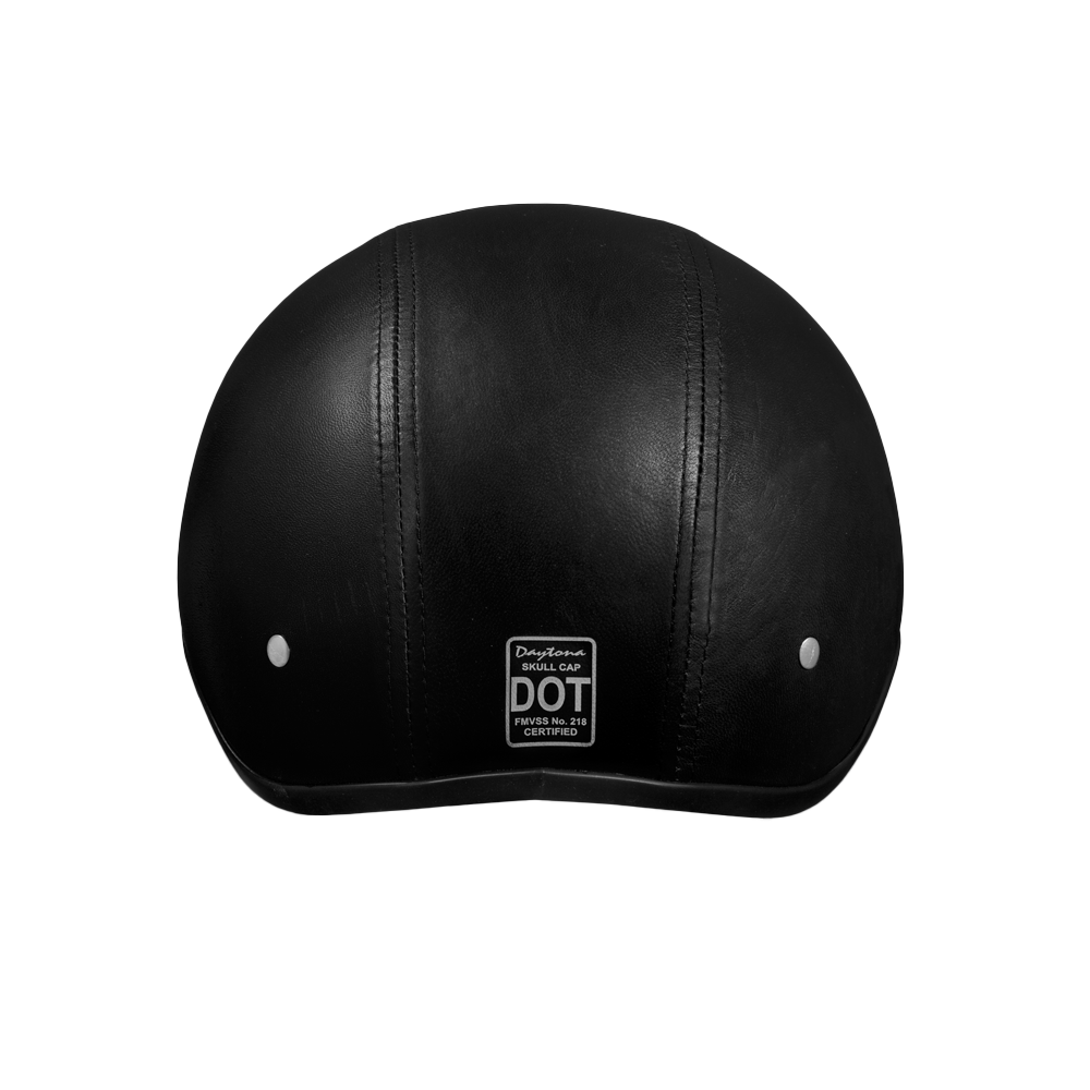 D.O.T. Daytona Skull Cap W/O Visor- Leather Covered - Image 3