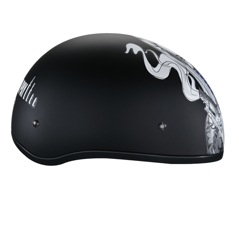 DOT Approved Daytona Motorcycle Half Face Helmet - Skull Cap Graphics for Men & Women, Scooters, ATVs, UTVs & Choppers - W/ Make 'Em Pay - Image 5