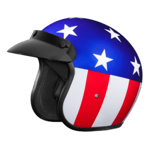 DOT Approved Daytona Cruiser Open Face Motorcycle Helmet - Men, Women & Youth - With Visor & Graphics - W/ Captain America