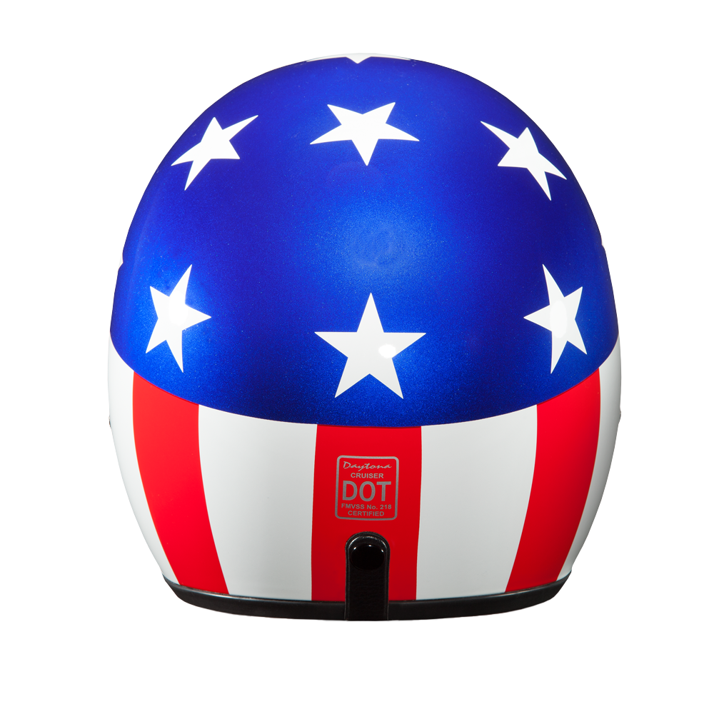 DOT Approved Daytona Cruiser Open Face Motorcycle Helmet - Men, Women & Youth - With Visor & Graphics - W/ Captain America - Image 4