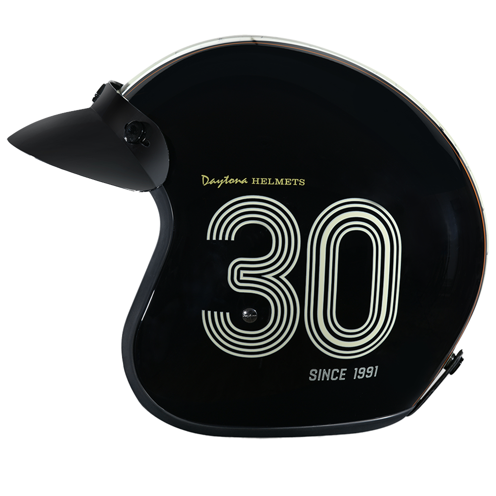 DOT Approved Daytona Cruiser Open Face Motorcycle Helmet - Men, Women & Youth - With Visor & Graphics - W/ Daytona 30th - Image 6