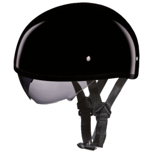 D.O.T. Daytona Skull Cap W/ Inner Shield- Hi-Gloss Black