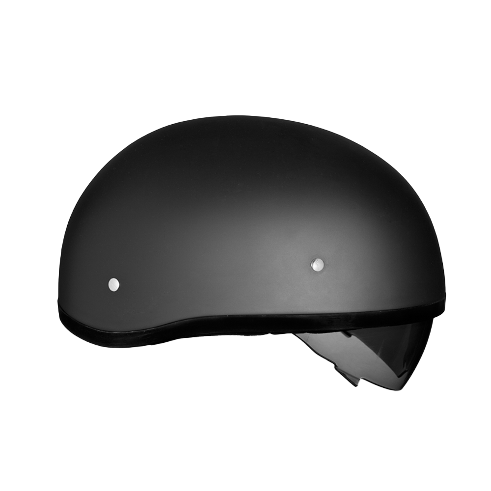 D.O.T. Daytona Skull Cap W/ Inner Shield- Dull Black - Image 4