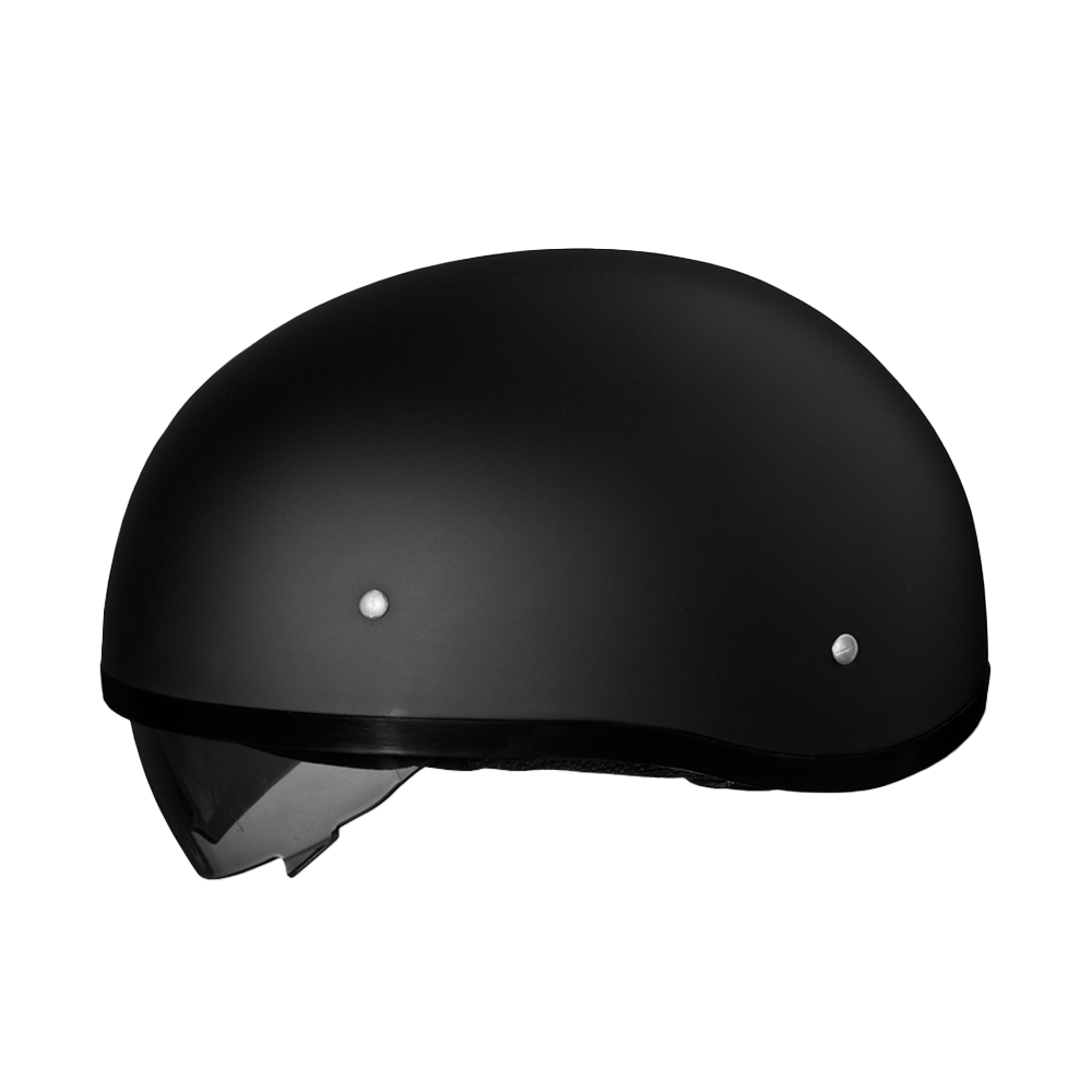 D.O.T. Daytona Skull Cap W/ Inner Shield- Dull Black - Image 2