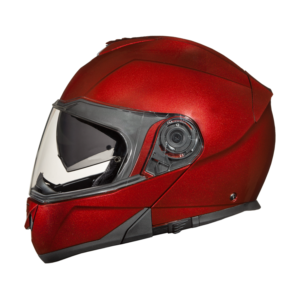 Daytona Glide Modular Motorcycle Helmet - DOT Approved, Bluetooth Ready, Dual Visor, Men/Women/Youth - Black Cherry - Image 3