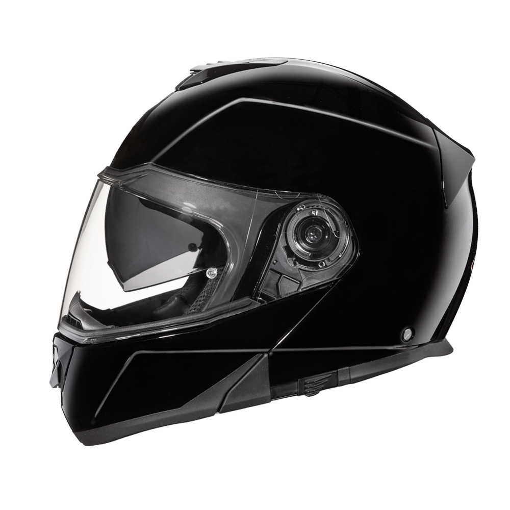 Daytona Glide Modular Motorcycle Helmet - DOT Approved, Bluetooth Ready, Dual Visor, Men/Women/Youth - Hi-Gloss Black - Image 3