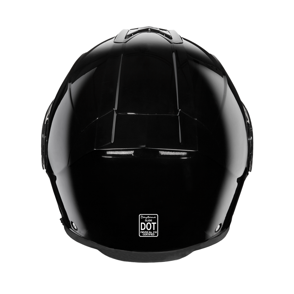 Daytona Glide Modular Motorcycle Helmet - DOT Approved, Bluetooth Ready, Dual Visor, Men/Women/Youth - Hi-Gloss Black - Image 4