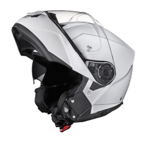Daytona Glide Modular Motorcycle Helmet - DOT Approved, Bluetooth Ready, Dual Visor, Men/Women/Youth - Hi-Gloss White