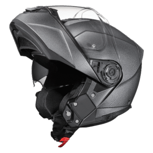 Daytona Glide Modular Motorcycle Helmet - DOT Approved, Bluetooth Ready, Dual Visor, Men/Women/Youth - Gun Metal Grey Metallic