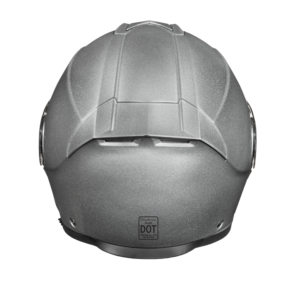 Daytona Glide Modular Motorcycle Helmet - DOT Approved, Bluetooth Ready, Dual Visor, Men/Women/Youth- Silver Metallic - Image 4
