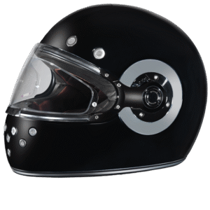 DOT Daytona Retro Full Face Motorcycle Helmet: Vintage Style for Men, Women, & Youth - Hi-Gloss Black w/ Chrome Accents