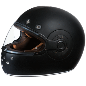 DOT Daytona Retro Full Face Motorcycle Helmet: Vintage Style for Men, Women, & Youth - Dull Black W/ Dull Black Accents