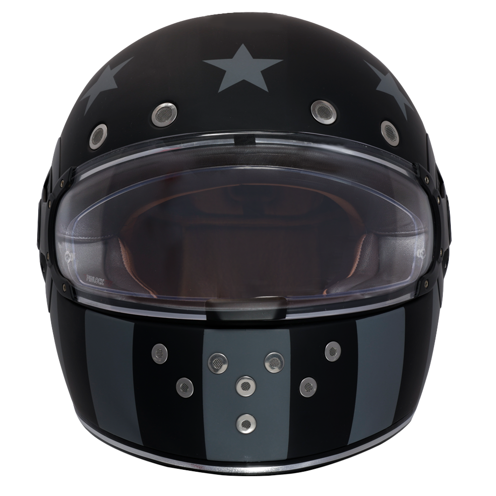 DOT Daytona Retro Full Face Motorcycle Helmet: Vintage Style for Men, Women, & Youth - W/ Captain America Stealth - Image 4