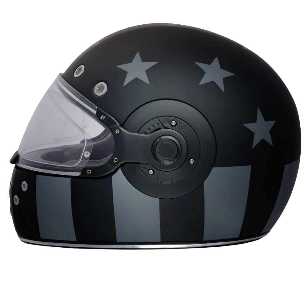 DOT Daytona Retro Full Face Motorcycle Helmet: Vintage Style for Men, Women, & Youth - W/ Captain America Stealth - Image 2