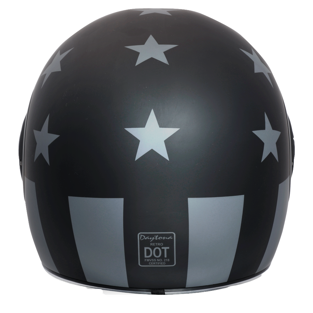 DOT Daytona Retro Full Face Motorcycle Helmet: Vintage Style for Men, Women, & Youth - W/ Captain America Stealth - Image 3