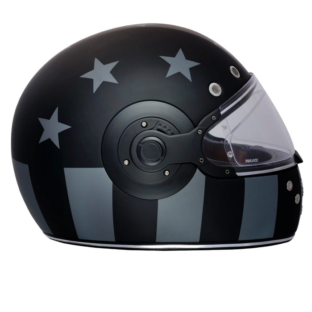 DOT Daytona Retro Full Face Motorcycle Helmet: Vintage Style for Men, Women, & Youth - W/ Captain America Stealth - Image 5